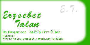 erzsebet talan business card